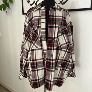 Zara oversized flannel top with pockets / Size M